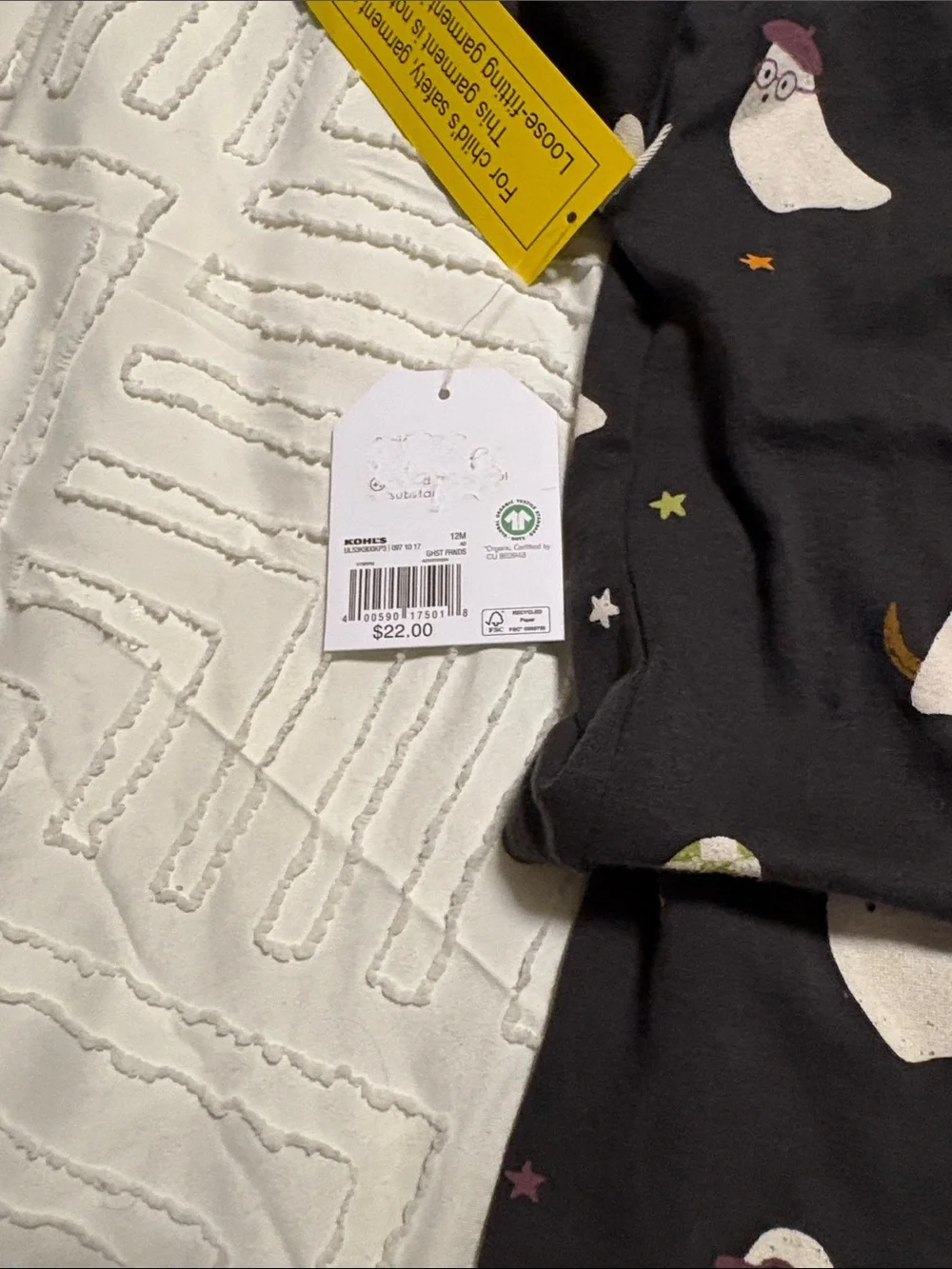 Little Co. Black Ghost Print Kids' Pajama Set